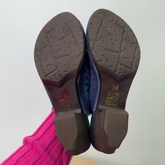 Spring Step L’Artiste Women’s Lovella Blum Blue Multi Leather Flower Appliqué L - Picture 5 of 15